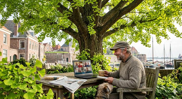 Ginkgoboom in het voorjaar in Frankrijk